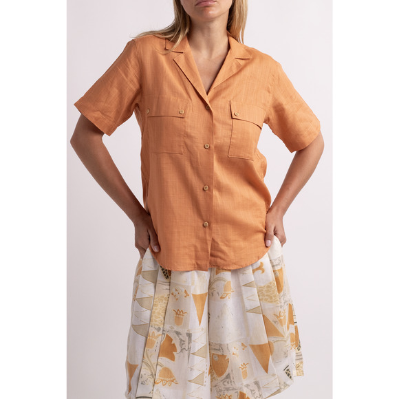 Vintage Christian Dior Orange Button Down Shirt - Picture 5 of 5